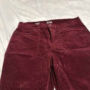 Burgundy corduroy flared pants